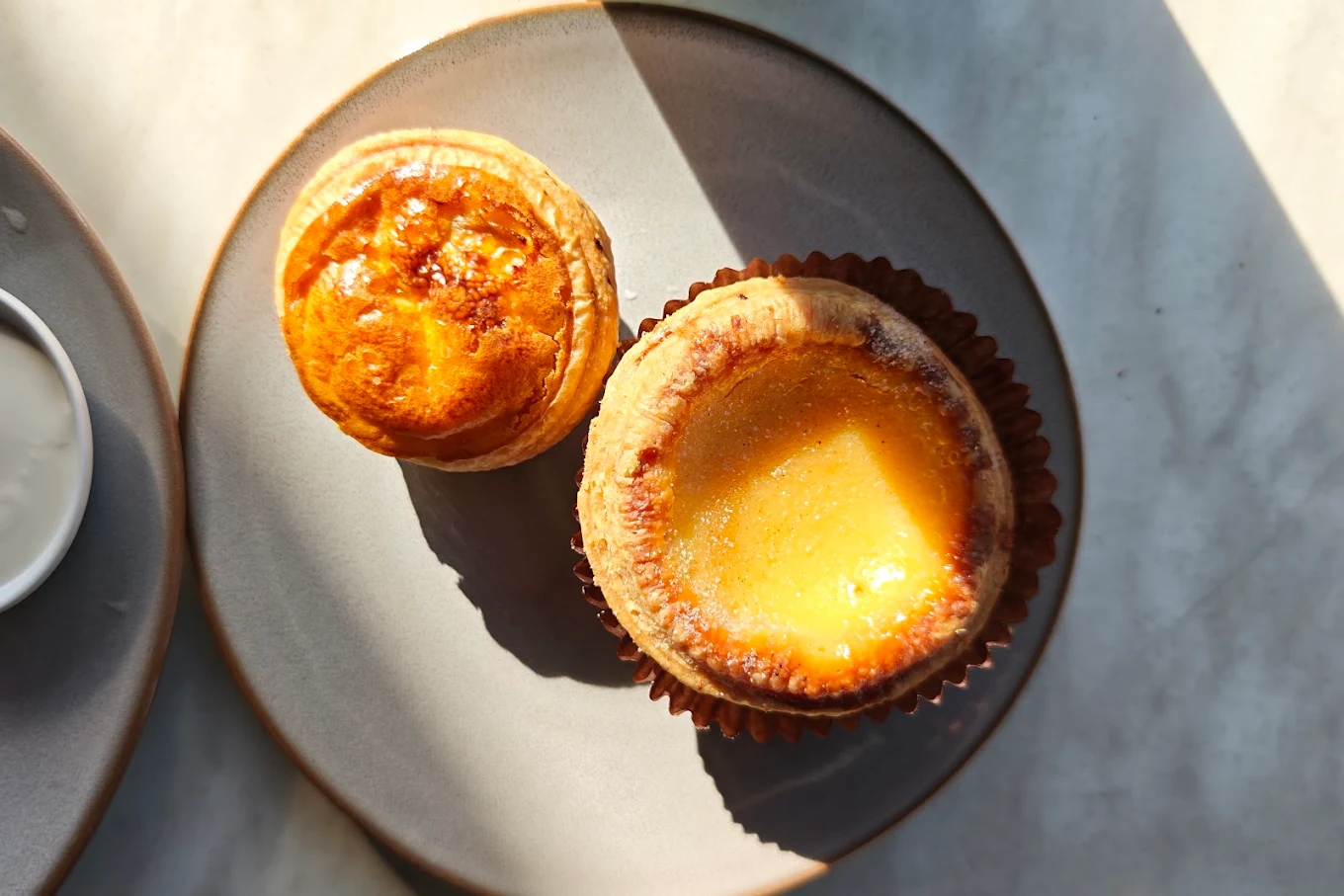 Portuguese custard tarts fresh from the oven